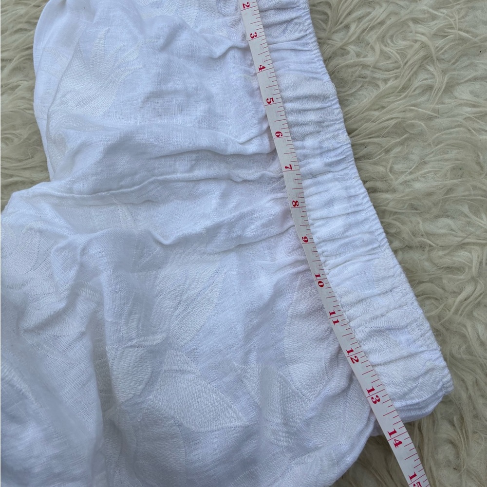 Joie White 💯 linen Set - Soft Button-Front Top & Elastic Waist Wide Leg Pants - Picture 10 of 16